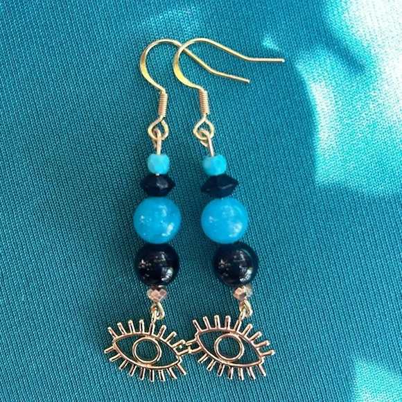 💙 Handmade evil eye 🧿 dangle earrings ✨ - Picture 1 of 5
